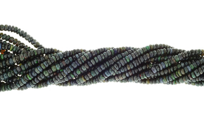 Black Ethiopian Opal 4mm Faceted Rondelles