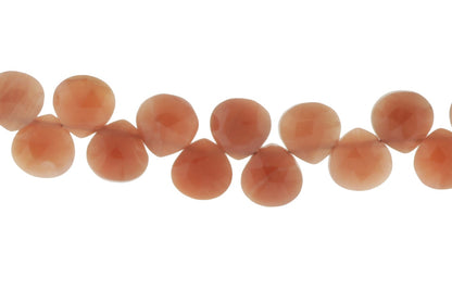 Peach Moonstone 5mm Faceted Heart Shaped Briolettes