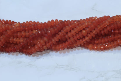 Orange Carnelian 8mm Faceted Rondelles
