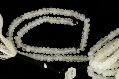 Blue Rainbow Moonstone 7mm Faceted Rondelles