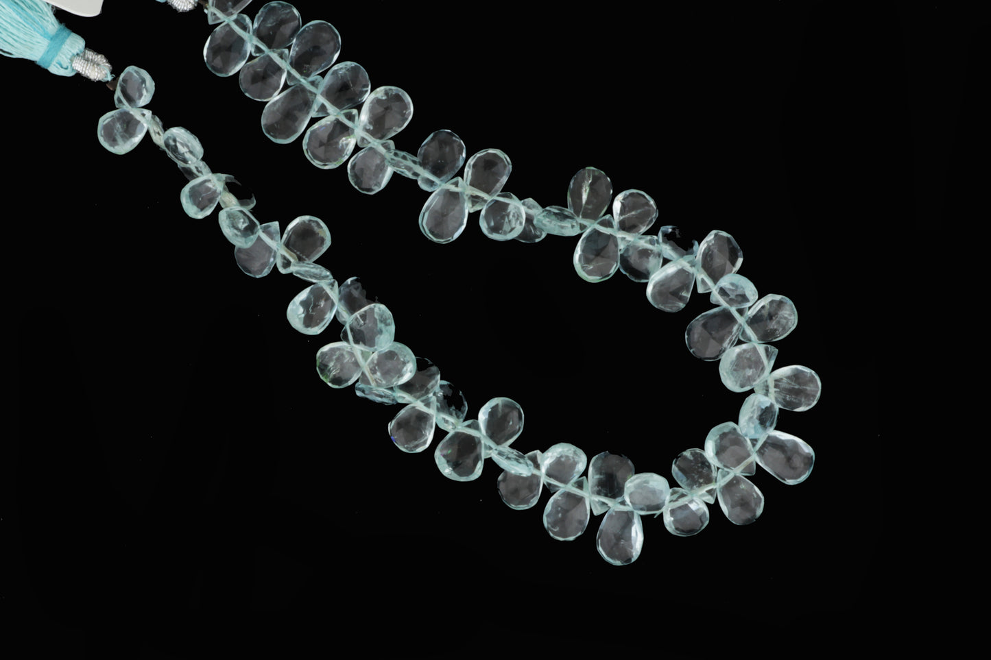 Blue Aquamarine 7x5mm Faceted Pear Shaped Briolettes