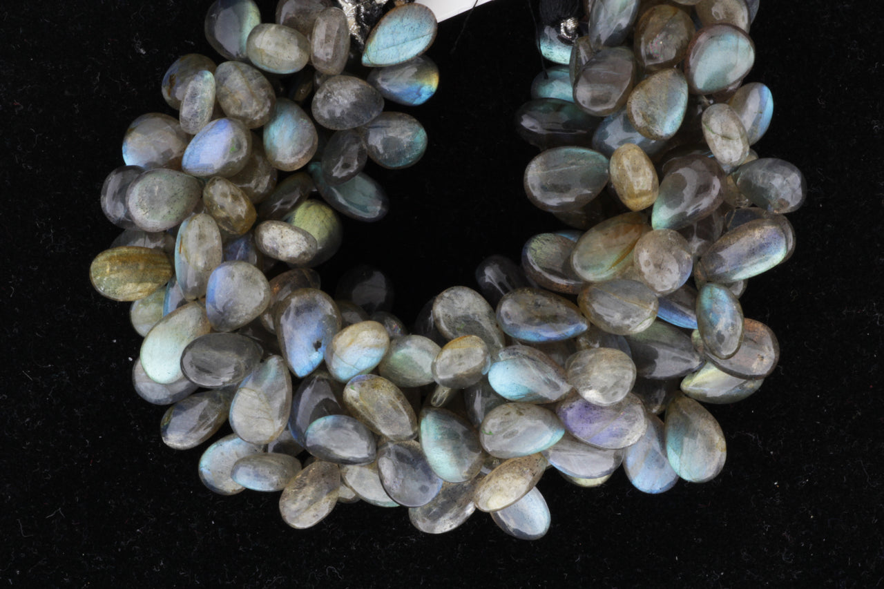Blue Labradorite 11x7mm Smooth Pear Shaped Briolettes