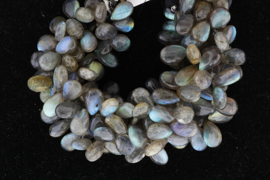 Blue Labradorite 11x7mm Smooth Pear Shaped Briolettes