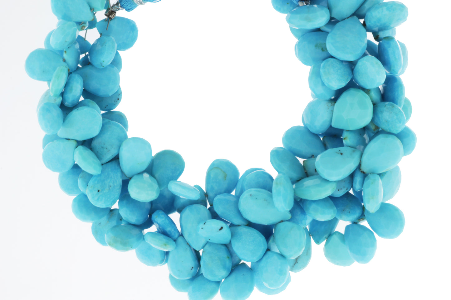 Natural Blue Turquoise 12x8mm Faceted Pear Shaped Briolettes
