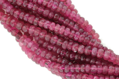 Pink Tourmaline 4.5mm Faceted Rondelles