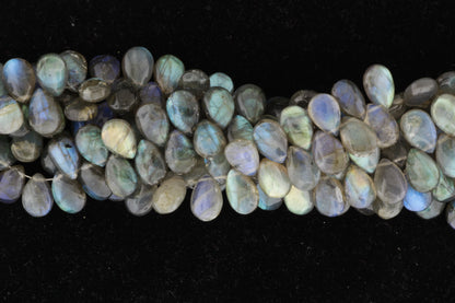 Blue Labradorite 12x8mm Smooth Pear Shaped Briolettes