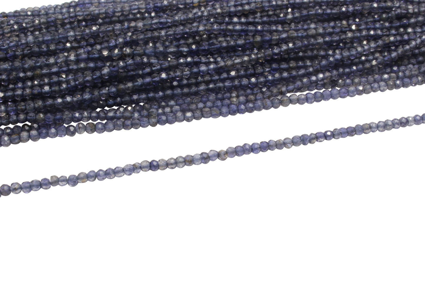 Iolite 3mm Faceted Rondelles