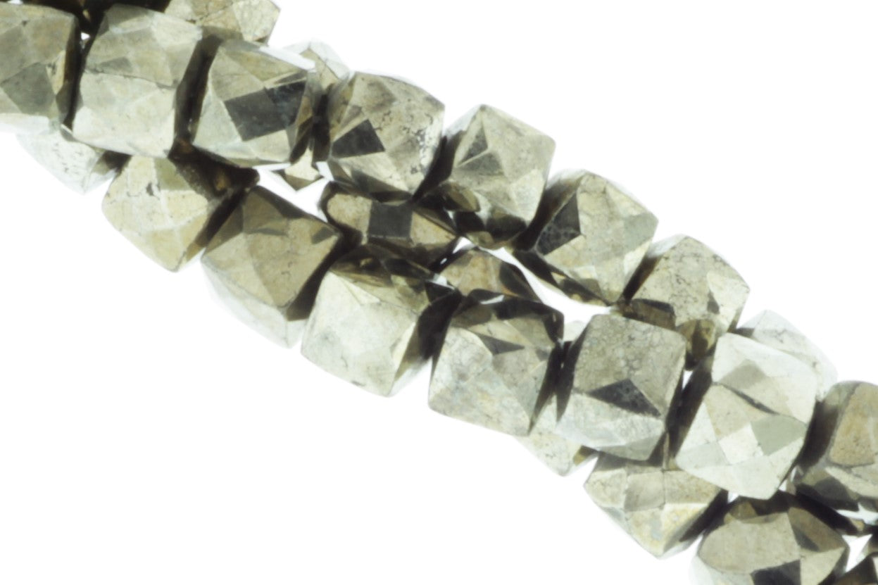 Natural Pyrite 6mm Faceted Cubes