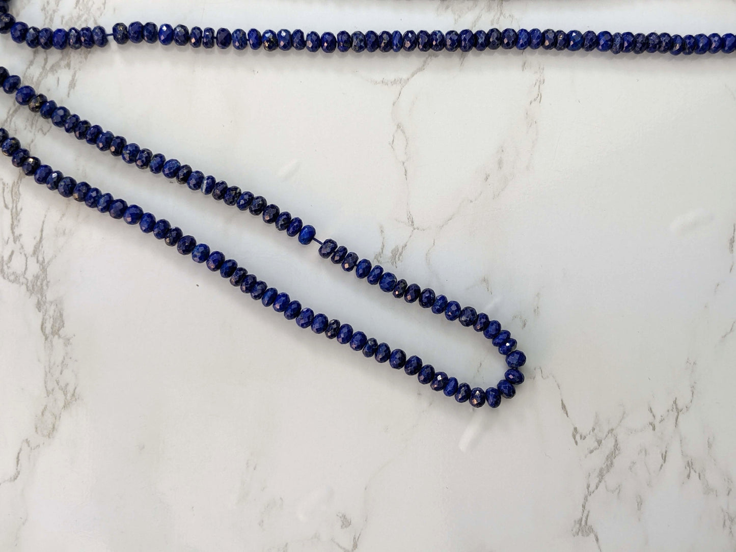 Royal Blue Lapis Lazuli 6mm Faceted Rondelles