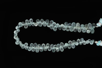 Blue Aquamarine 6x4mm Faceted Teardrop Briolettes