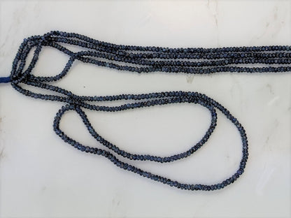 Navy Blue Sapphire 2.5mm Faceted Rondelles