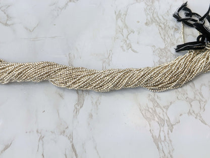 Silver Plated Pyrite 2mm Faceted Rounds