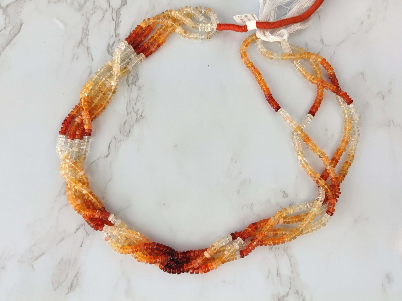 Ombre Mexican Fire Opal 4mm Faceted Rondelles