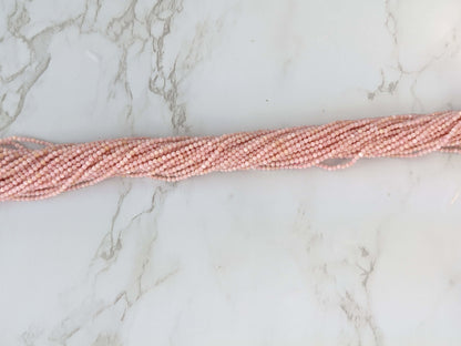 Pink Opal 2mm Faceted Rounds Bead Strand