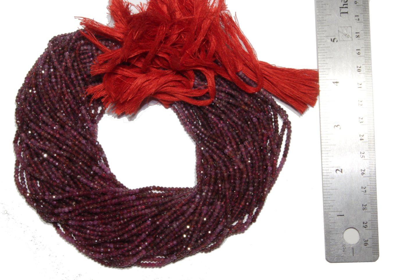 Ombre Ruby 3mm Faceted Rondelles