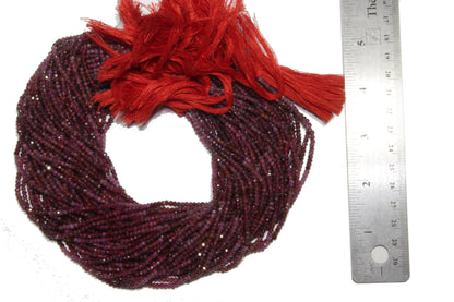 Ombre Ruby 3mm Faceted Rondelles
