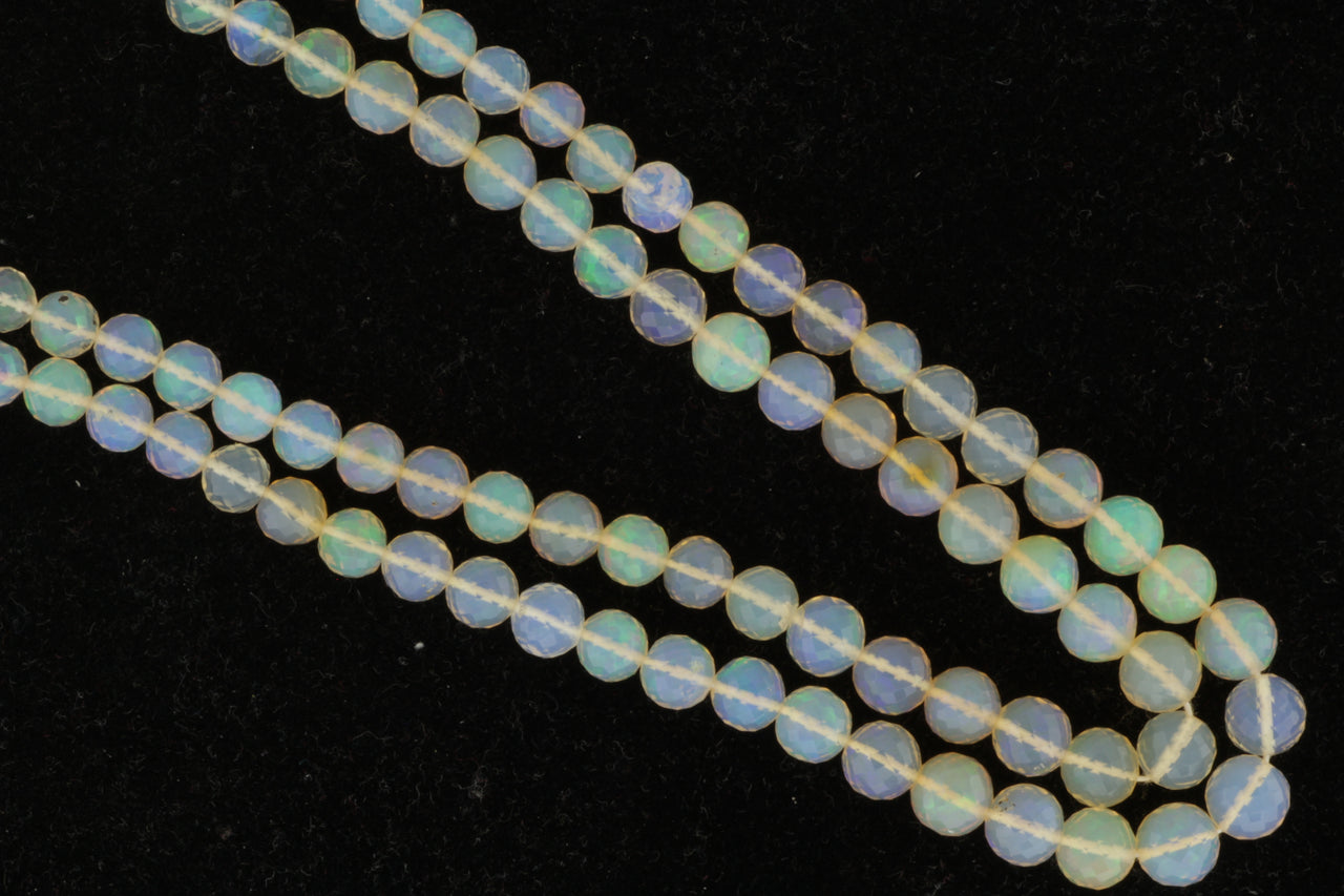 White Ethiopian Opal 5mm Faceted Rounds