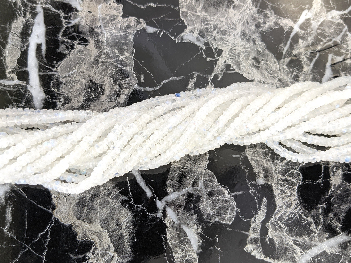 Rainbow Moonstone 5.5mm Faceted Rondelles