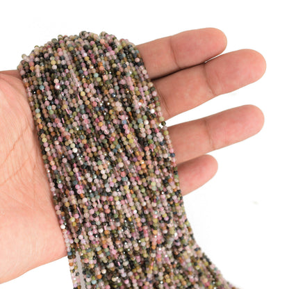 Confetti Watermelon Tourmaline 2mm Faceted Rounds