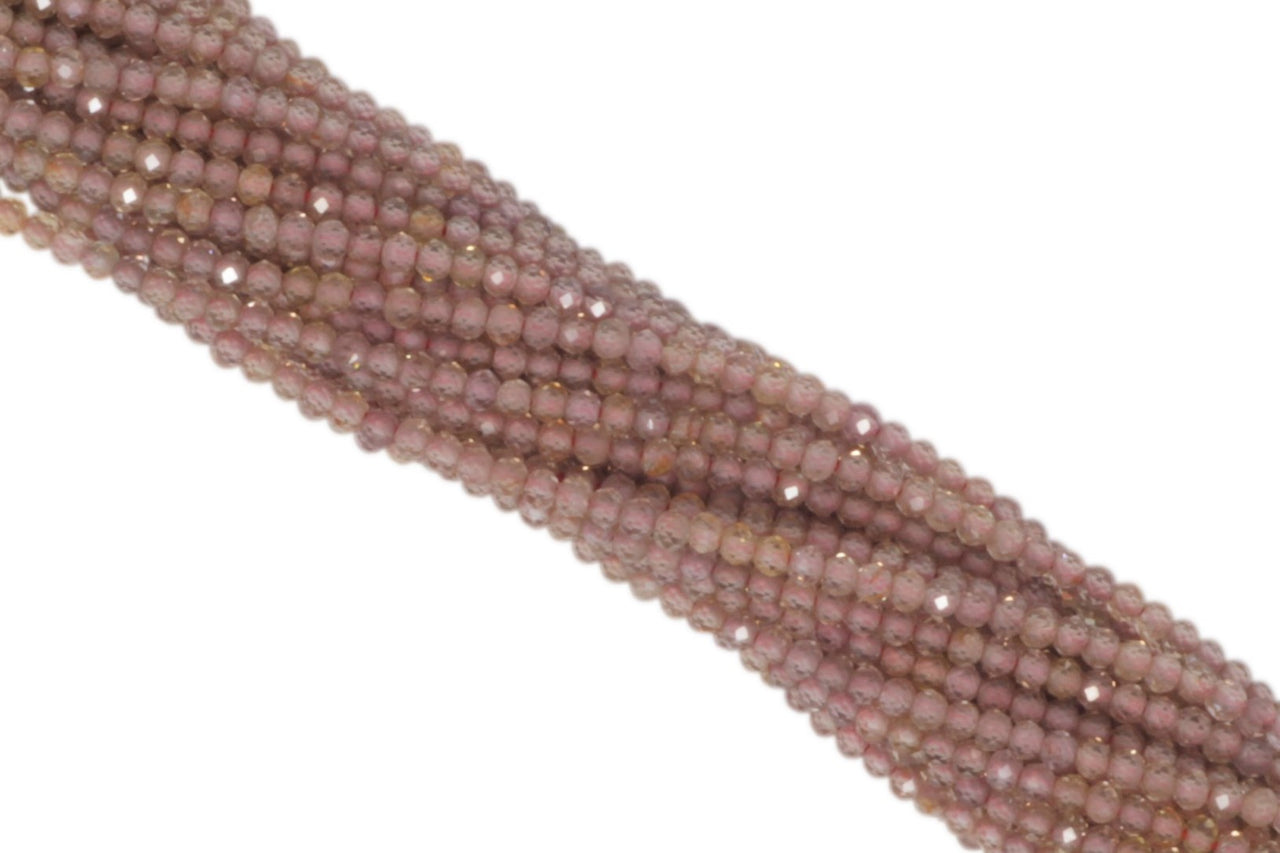 Light Red Zircon 2mm Faceted Rondelles