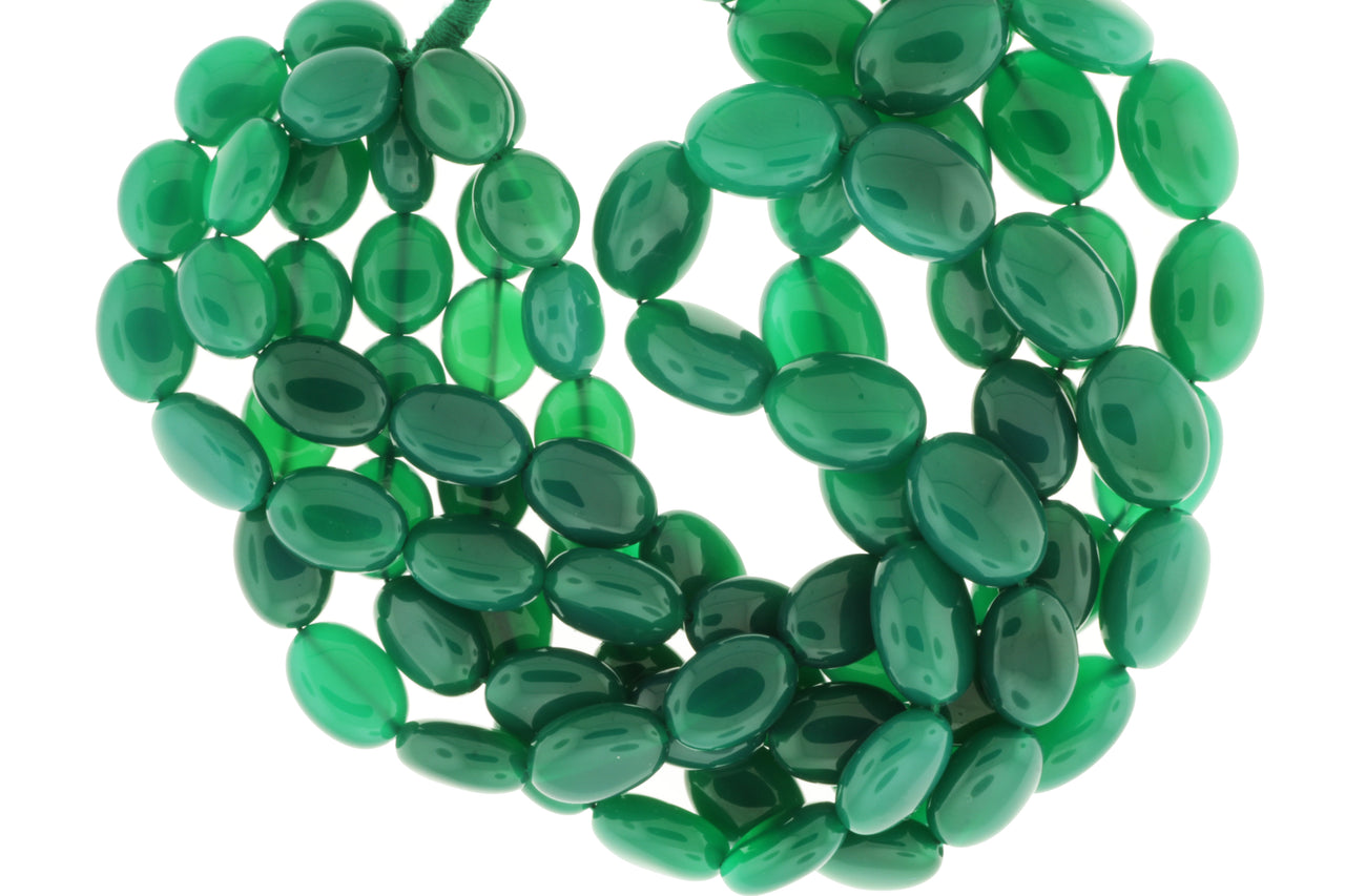 Green Onyx 12x10mm Smooth Ovals