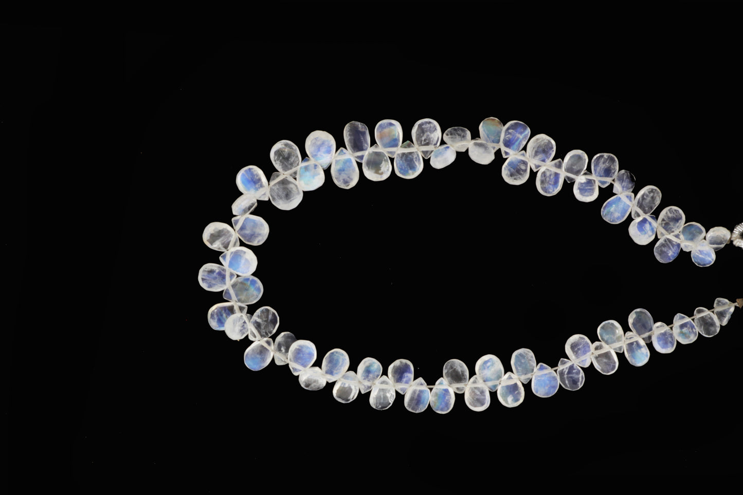 AA Blue Rainbow Moonstone 5x3mm Faceted Pear Shaped Briolettes