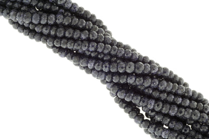 Dyed Blue Sapphire 6mm Faceted Rondelles