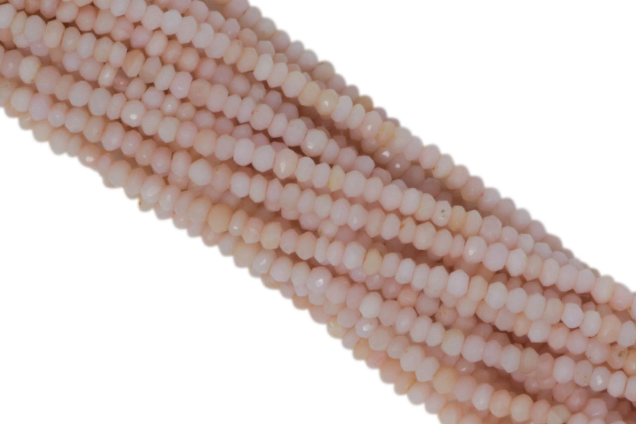 Light Pink Opal 3mm Faceted Rondelles