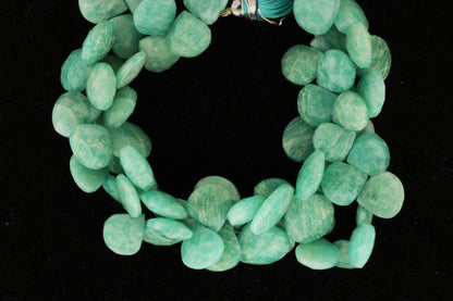 Blue Amazonite 13mm Faceted Heart Shaped Briolettes
