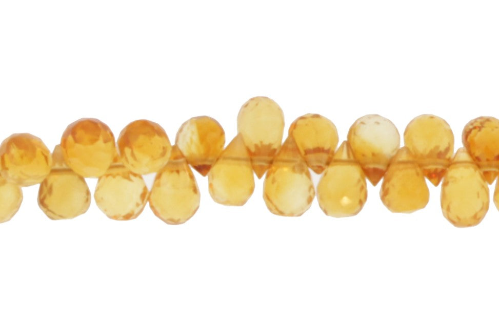 Dark Yellow Citrine 5x3mm Faceted Teardrop Briolettes