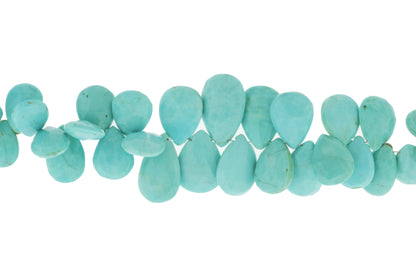 Natural Blue Turquoise 15x12mm Faceted Pear Shaped Briolettes