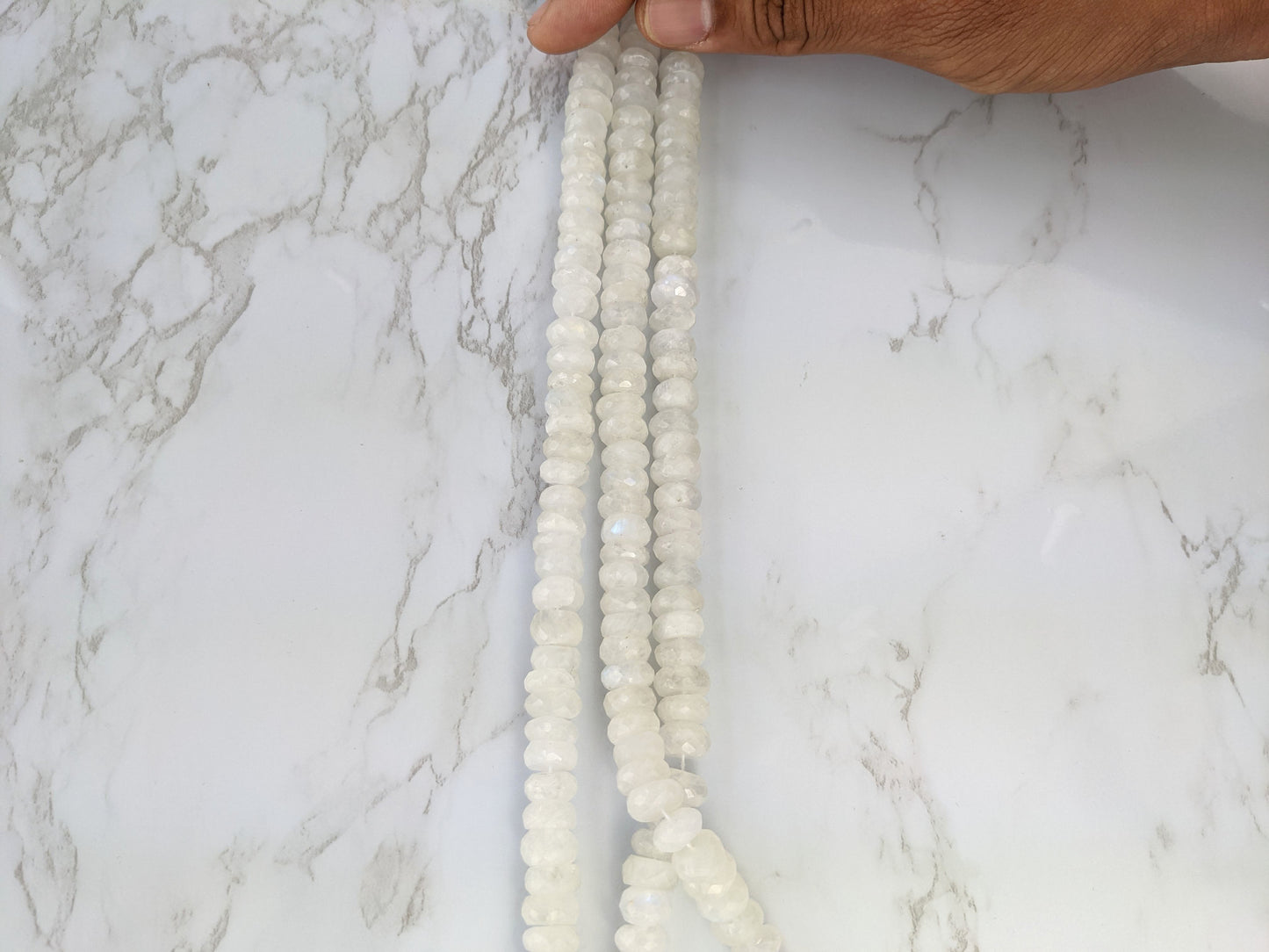 Rainbow Moonstone 10mm Faceted Rondelles