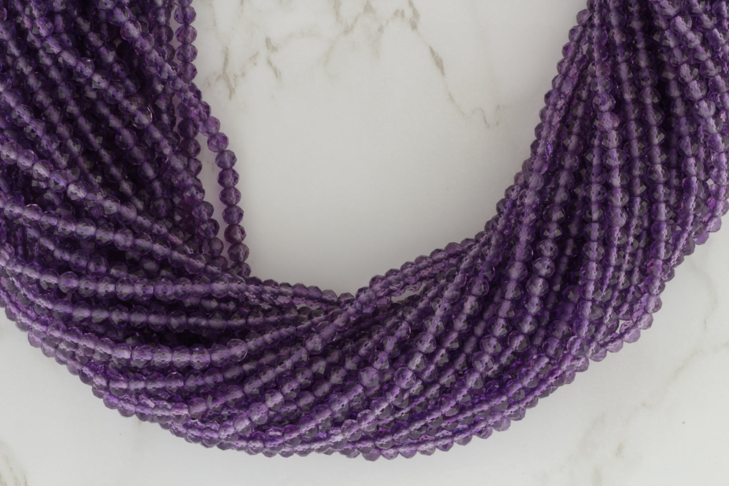 Purple Amethyst 3.5mm Faceted Rounds