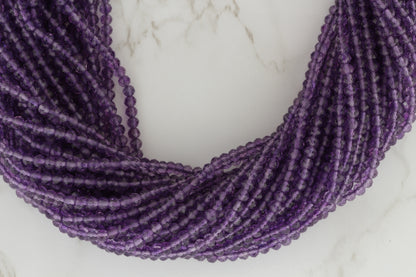 Purple Amethyst 3.5mm Faceted Rounds