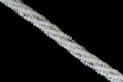 AAA Blue Rainbow Moonstone 4.5mm Faceted Rondelles