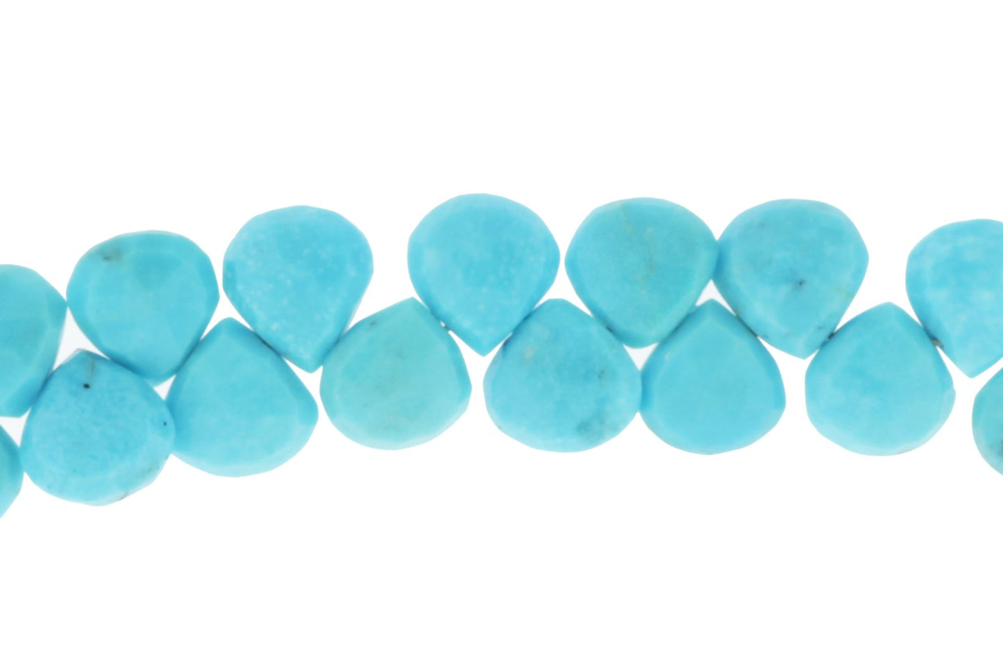 Natural Blue Turquoise 7mm Faceted Heart Shaped Briolettes