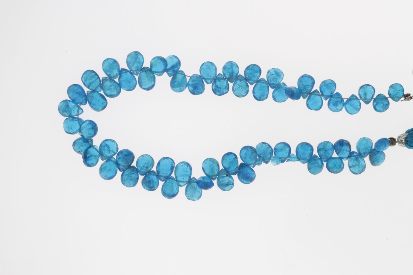 Neon Blue Apatite 7x4mm Faceted Pear Shaped Briolettes