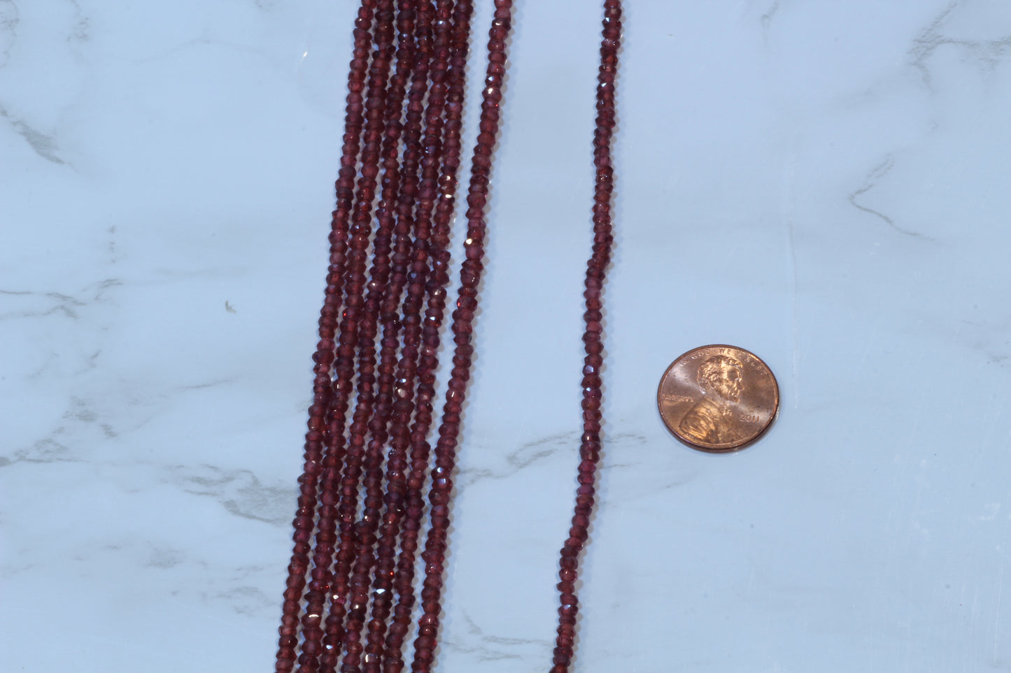 Red Garnet 3mm Faceted Rondelles