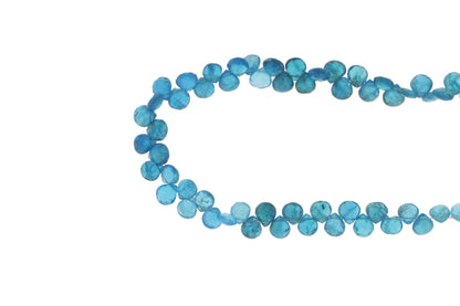 Neon Blue Apatite 6mm Faceted Heart Shaped Briolettes