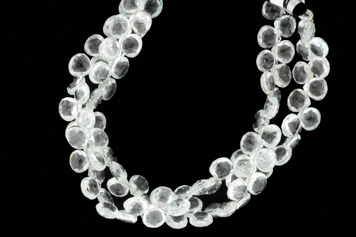 White Topaz 10mm Faceted Heart Shaped Briolettes