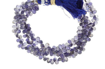 Blue Iolite 7x4mm Faceted Teardrop Briolettes