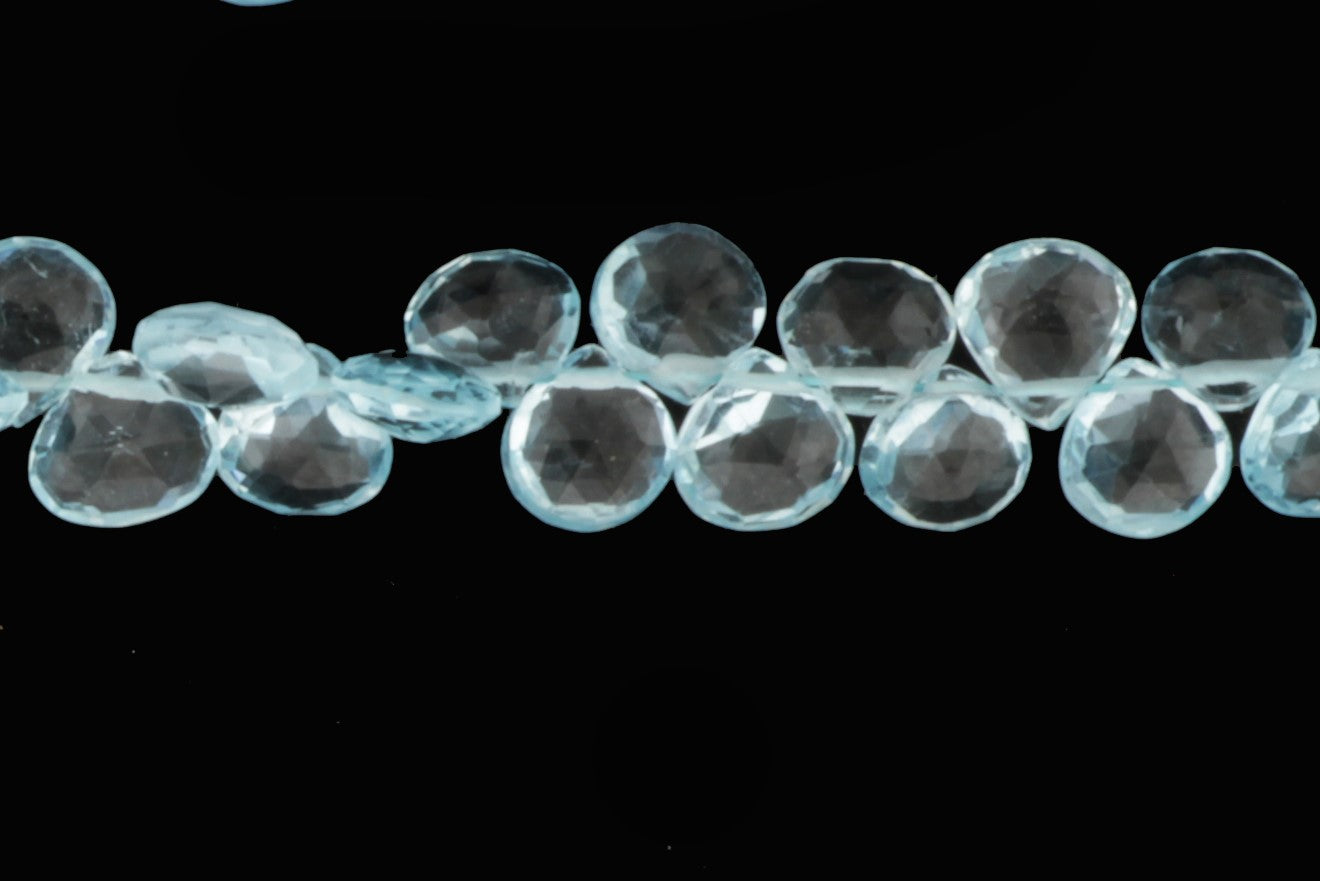 Sky Blue Topaz 5.5mm Faceted Heart Shaped Briolettes
