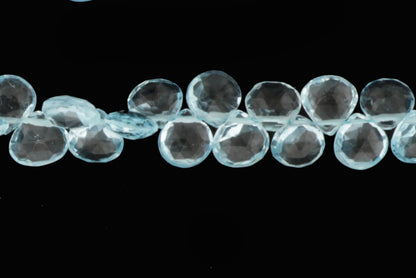 Sky Blue Topaz 5.5mm Faceted Heart Shaped Briolettes