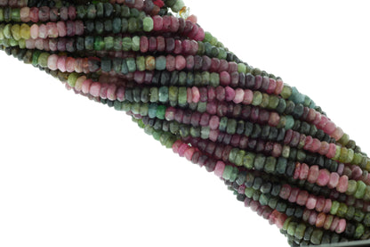 Watermelon Tourmaline 5mm Faceted Rondelles