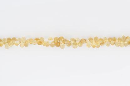 Yellow Citrine 6x4mm Faceted Teardrop Briolettes