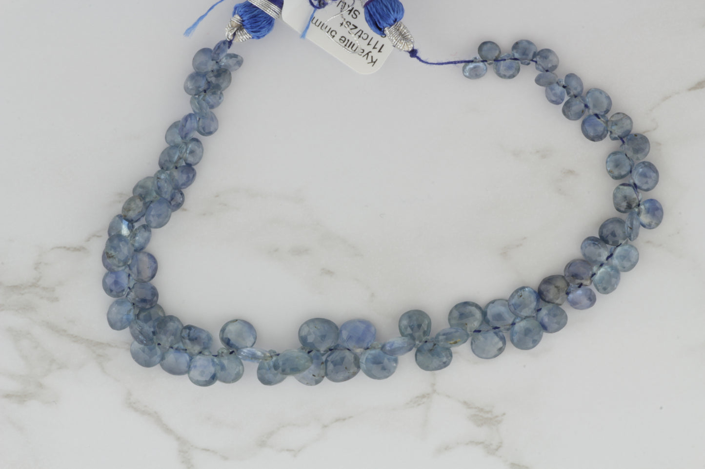 Blue Kyanite 5mm Faceted Heart Shaped Briolettes