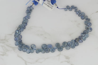 Blue Kyanite 5mm Faceted Heart Shaped Briolettes