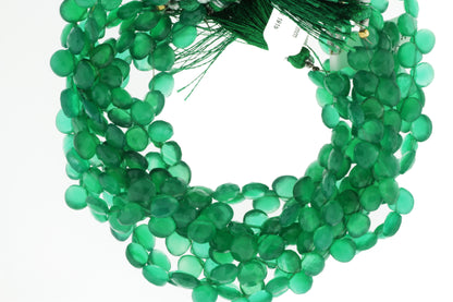 Green Onyx 8mm Faceted Heart Shaped Briolettes