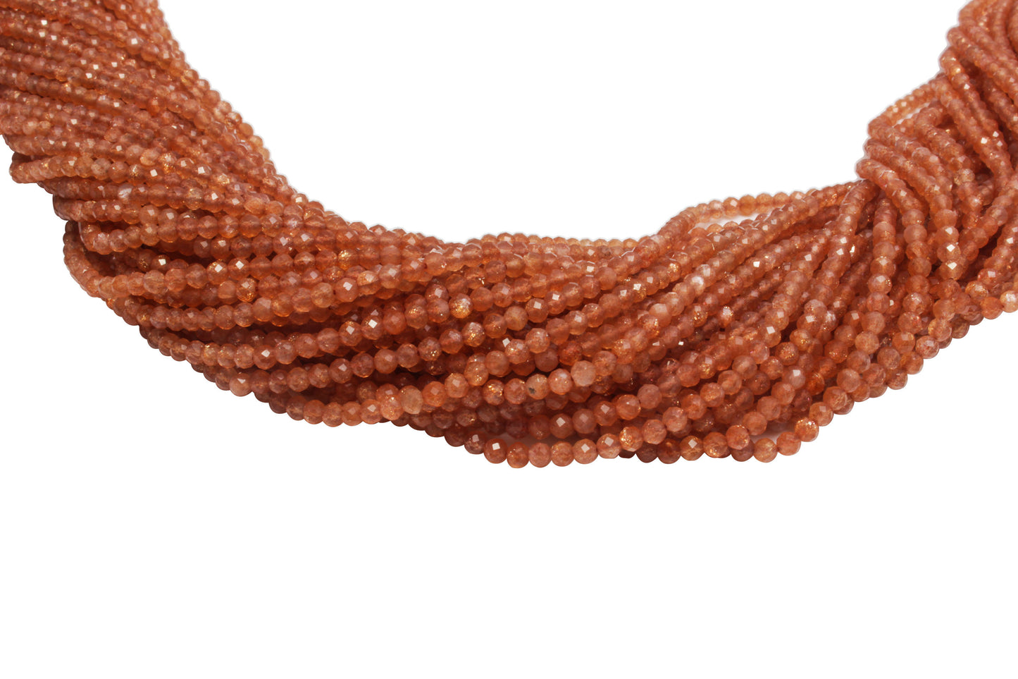 Sunstone 2.5mm Faceted Rounds