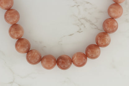 Peach Moonstone 14mm Smooth Rounds